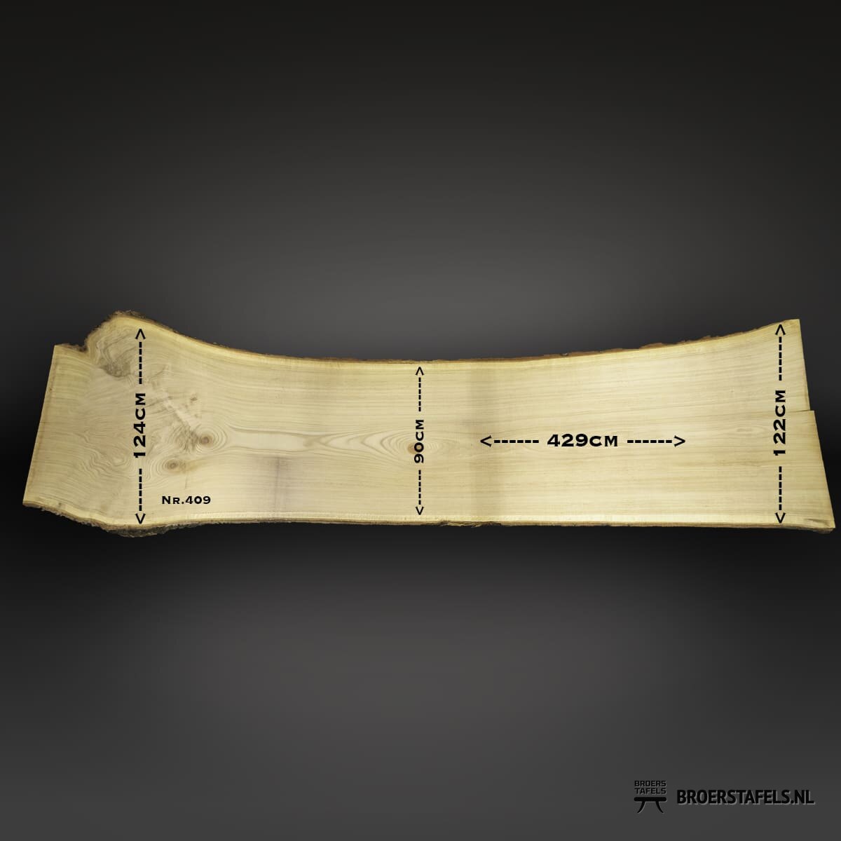 Eiken tafelblad 430cm