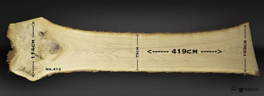 Eiken tafelblad DIRECT LEVERBAAR (L412)
