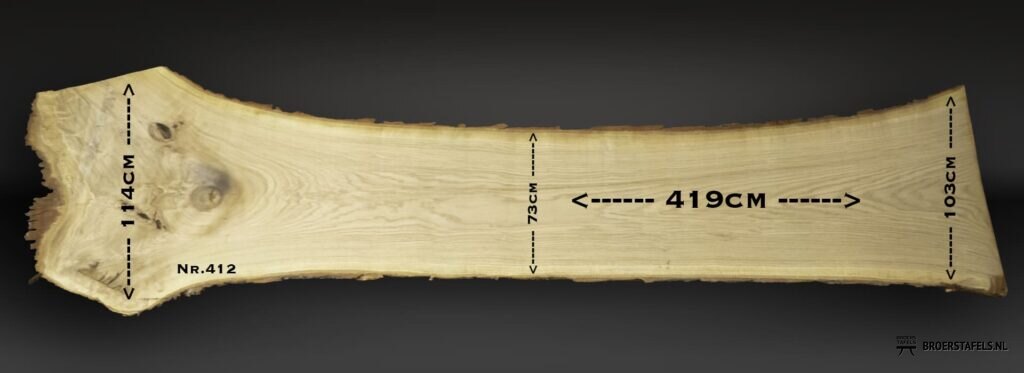 Eiken tafelblad 420cm