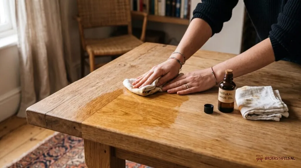 Zo onderhoud je een massief houten tafel zodat hij generaties meegaat