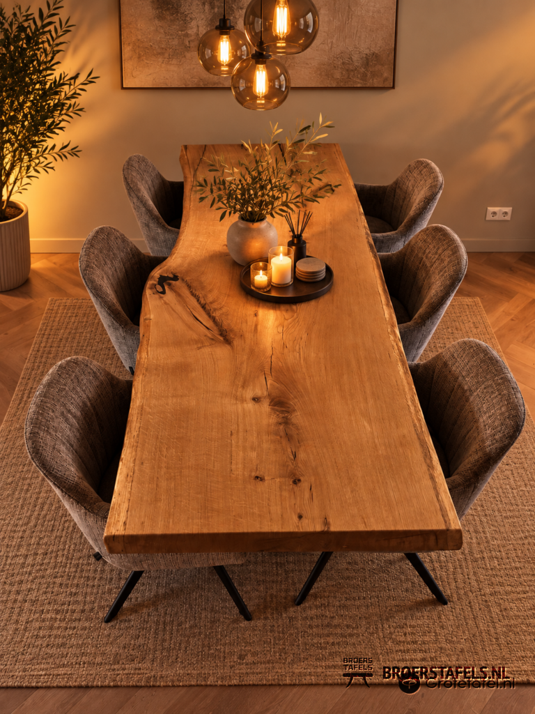 Eiken eetkamertafel 240cm