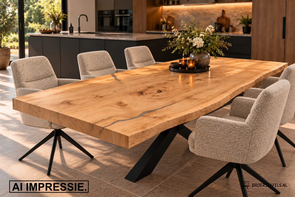 Eiken tafelblad DIRECT LEVERBAAR (L605)